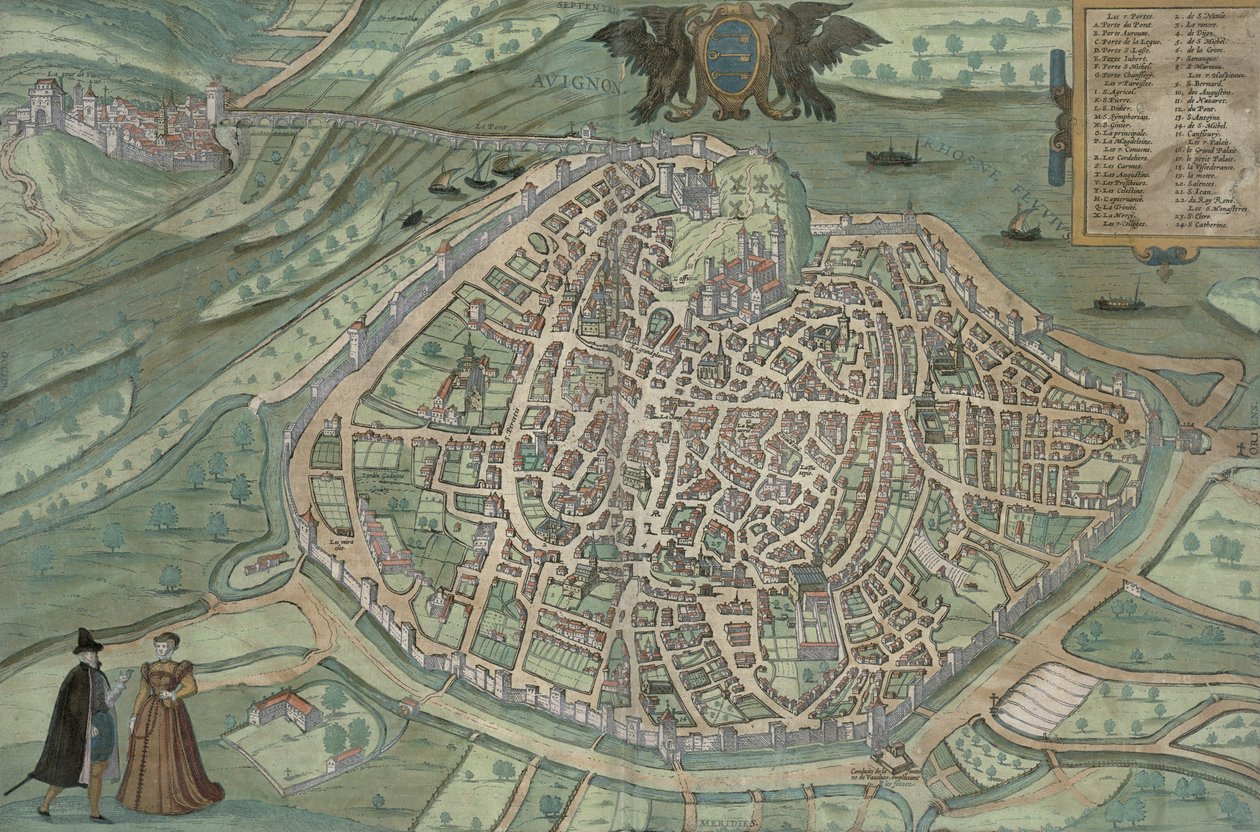 Karta över Avignon, från 