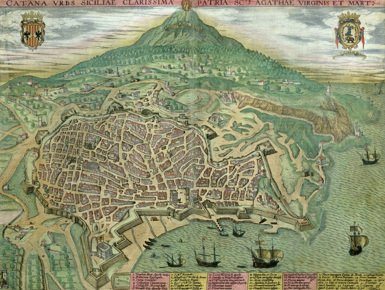 Karta över Catania, från 