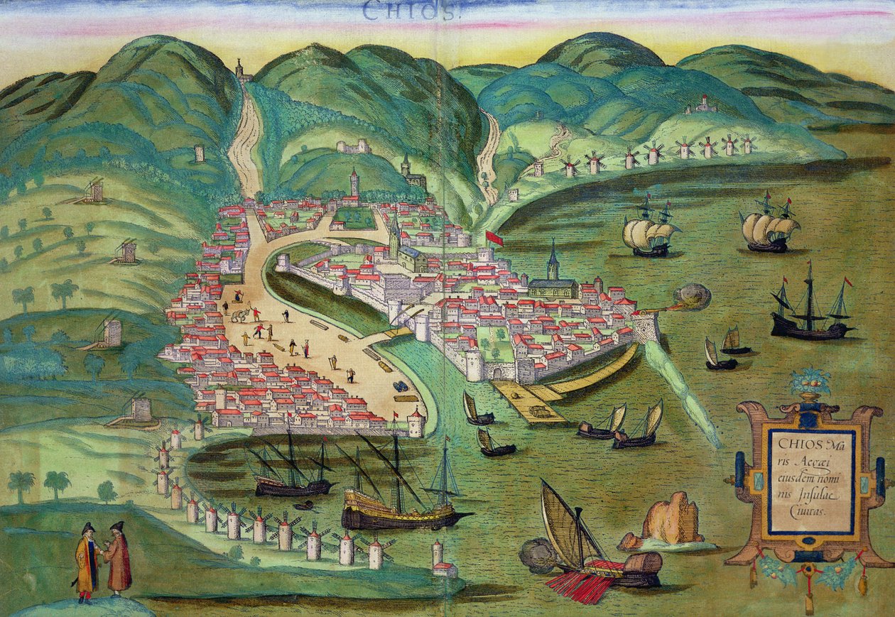 Karta över Chios, från 