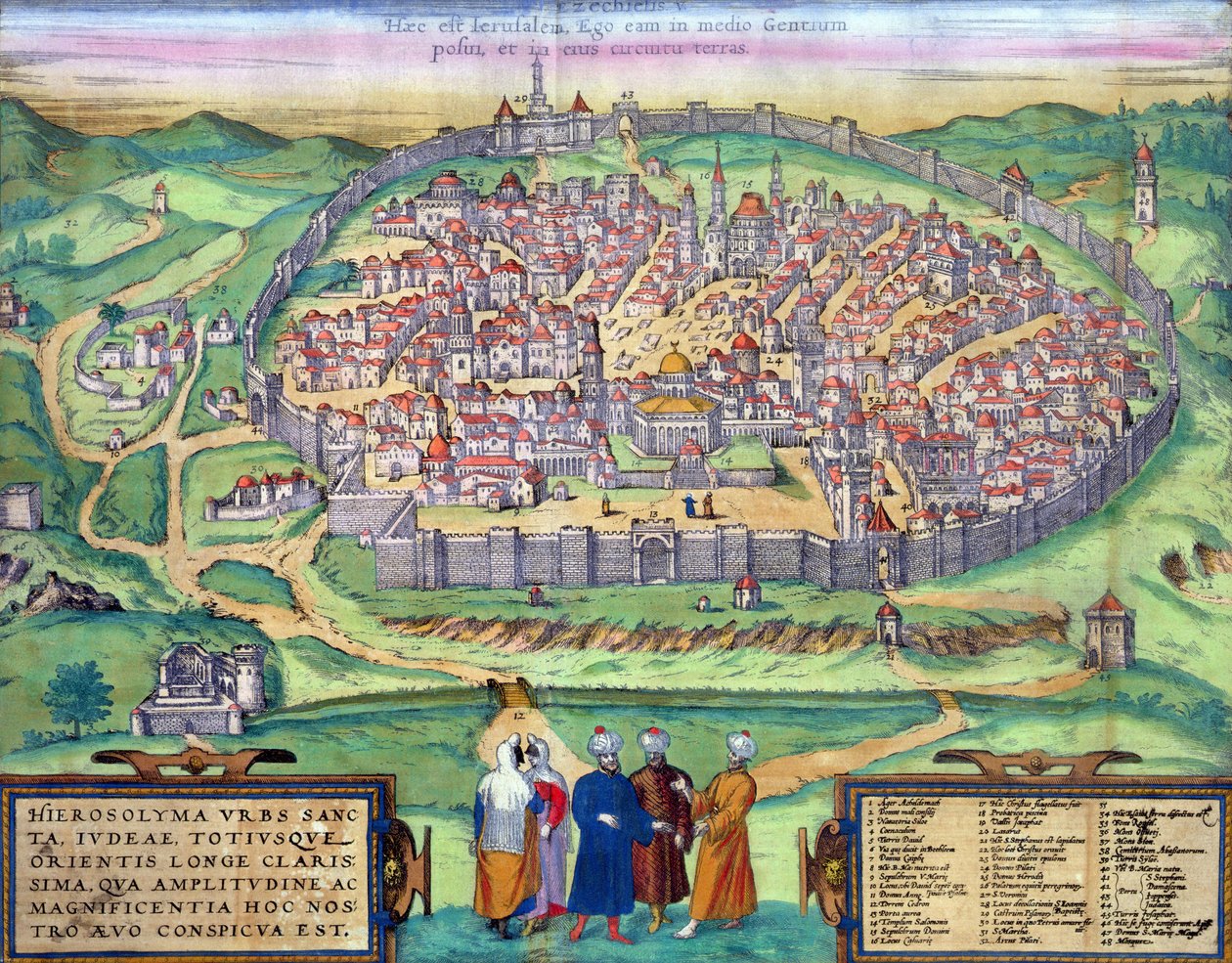 Karta över Jerusalem, från 