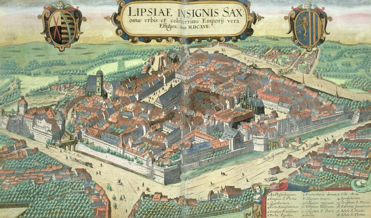 Karta över Leipzig, från 