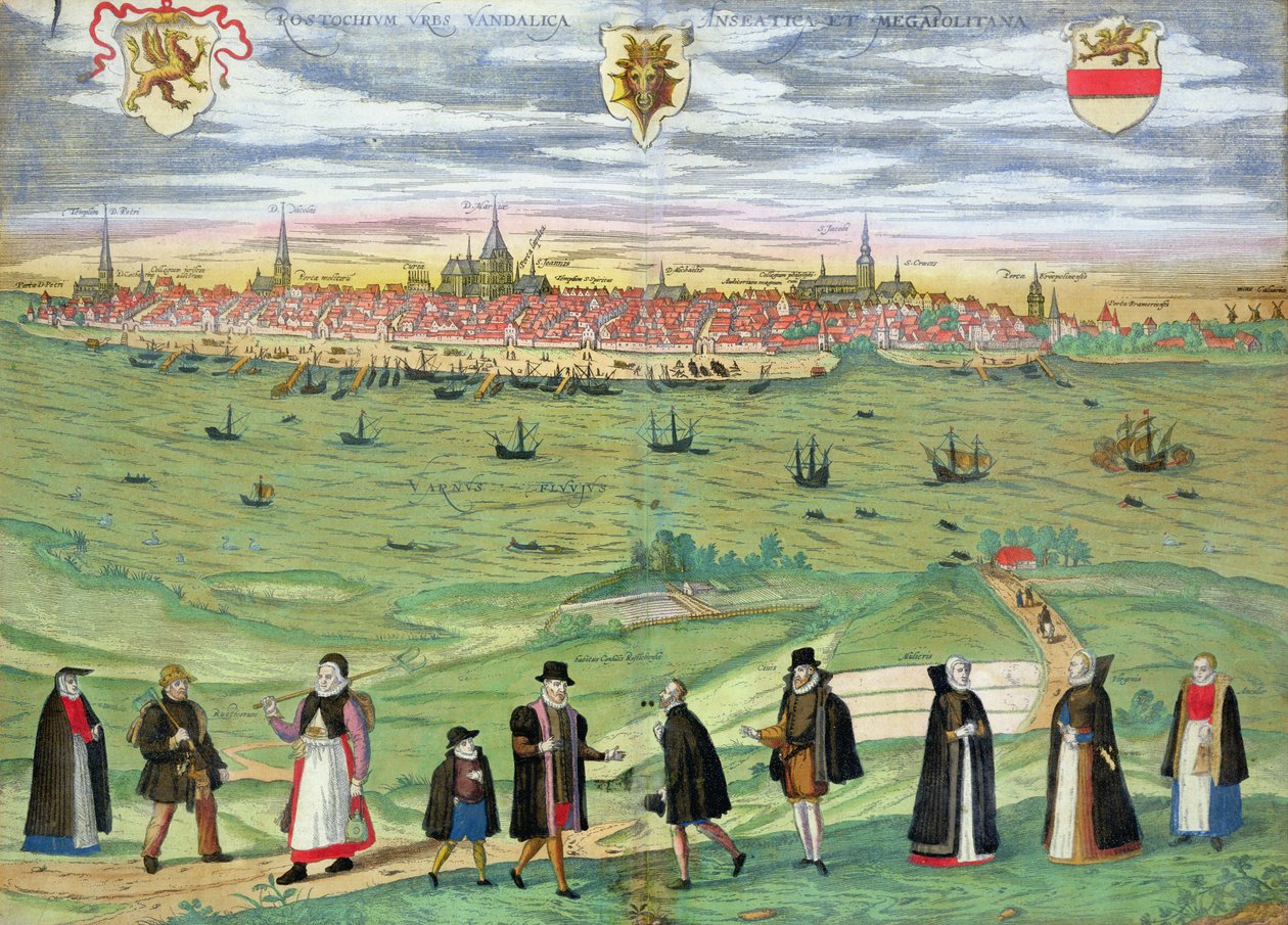 Karta över Rostock, från 