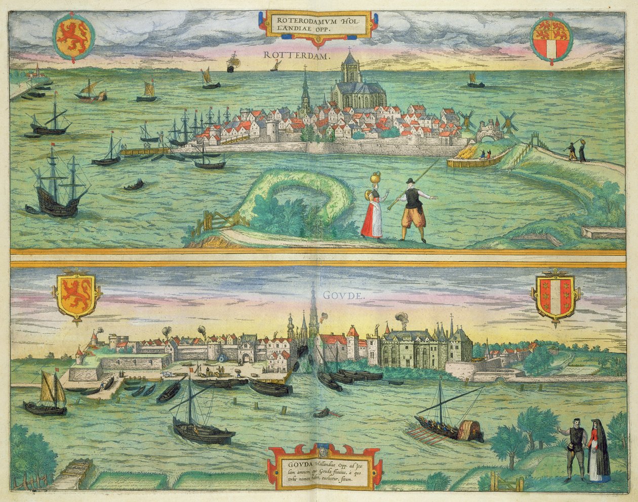 Karta över Rotterdam och Gouda, från 