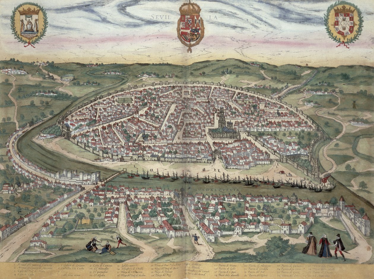 Karta över Sevilla, från 