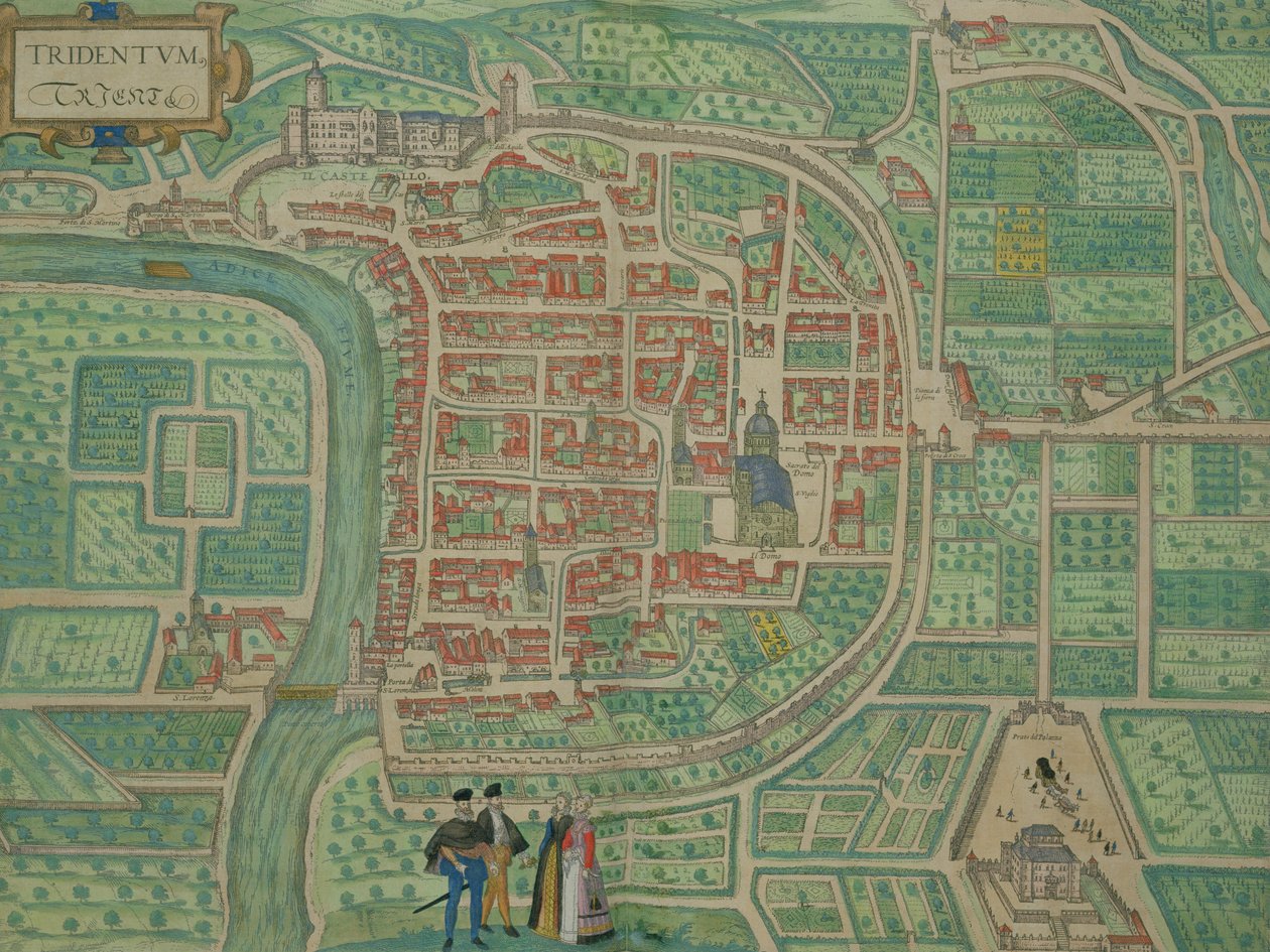Karta över Trento, från 