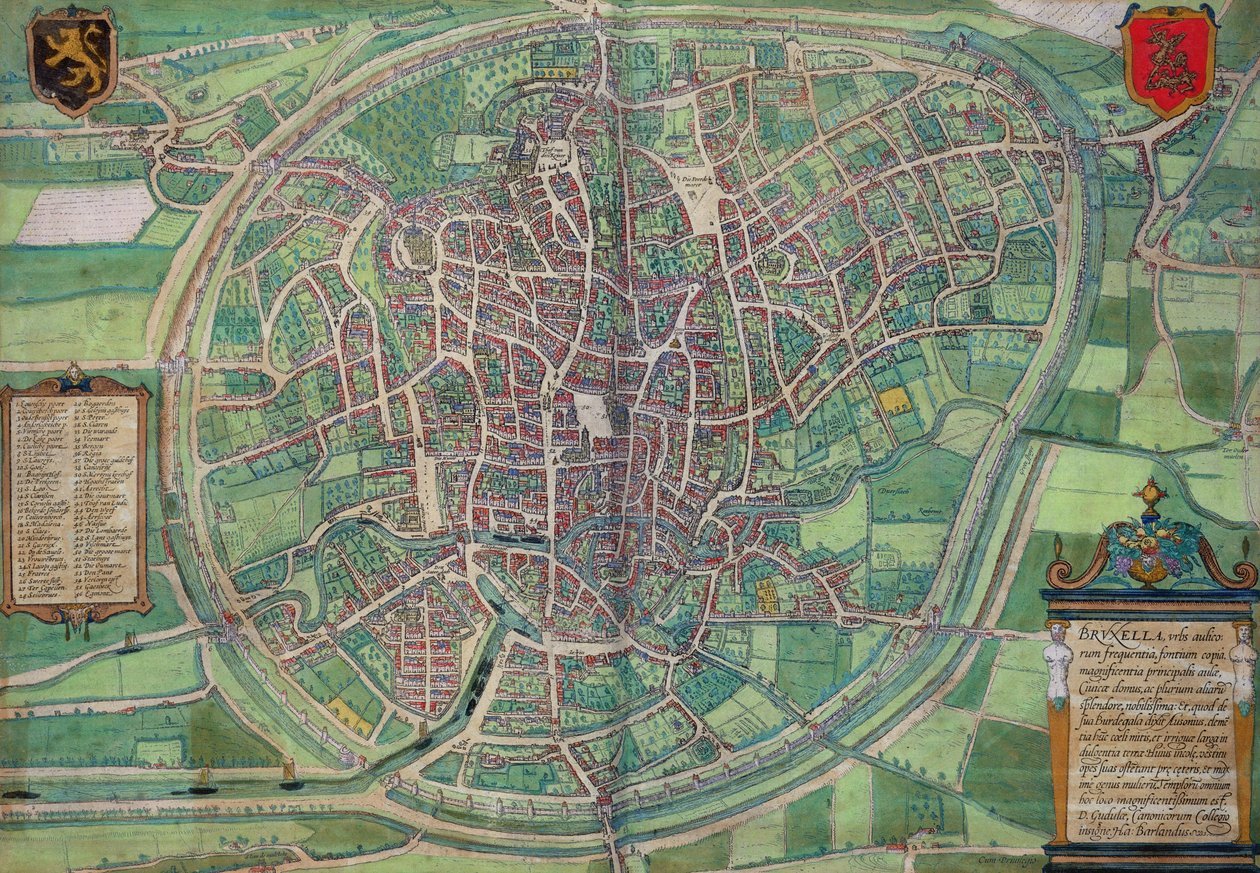 Stadsplan för Bryssel, från 
