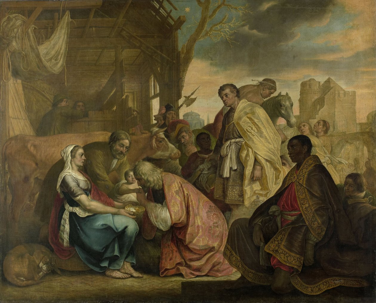 Tillbedjan av Magi, 1646 av Joris van Schooten