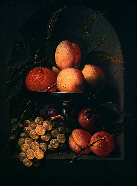 A Tazza of Fruit in a Stone Niche (olja på duk) av Joris van Son