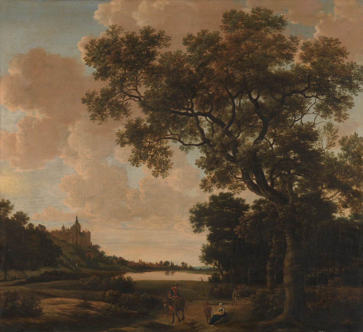 Landskap med Schwanenburg, ca 1650-1655 (olja på duk) av Joris van der Haagen or Hagen