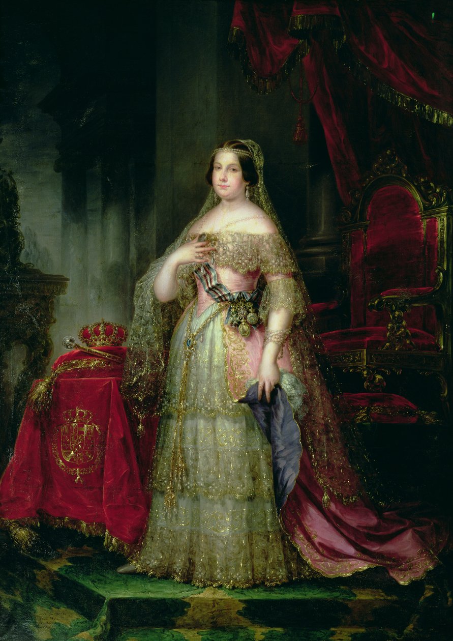 Spaniens drottning Isabella II (1830-1904) av José Gutiérrez de la Vega