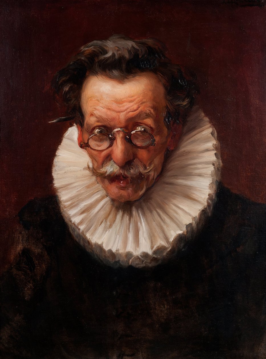 Porträtt av en äldre man klädd i stil med Philip IV av José Llaneces