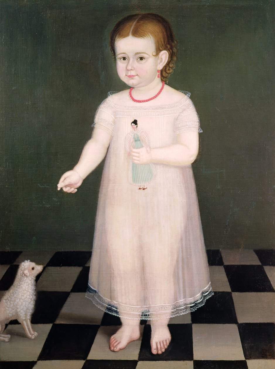 Ung flicka med en docka, 1838 av José María Estrada