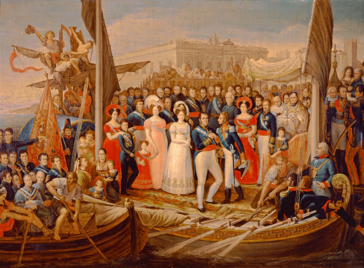 Ferdinand VII landstigning i hamnen i Santa Maria, 1800-talet av José Aparicio