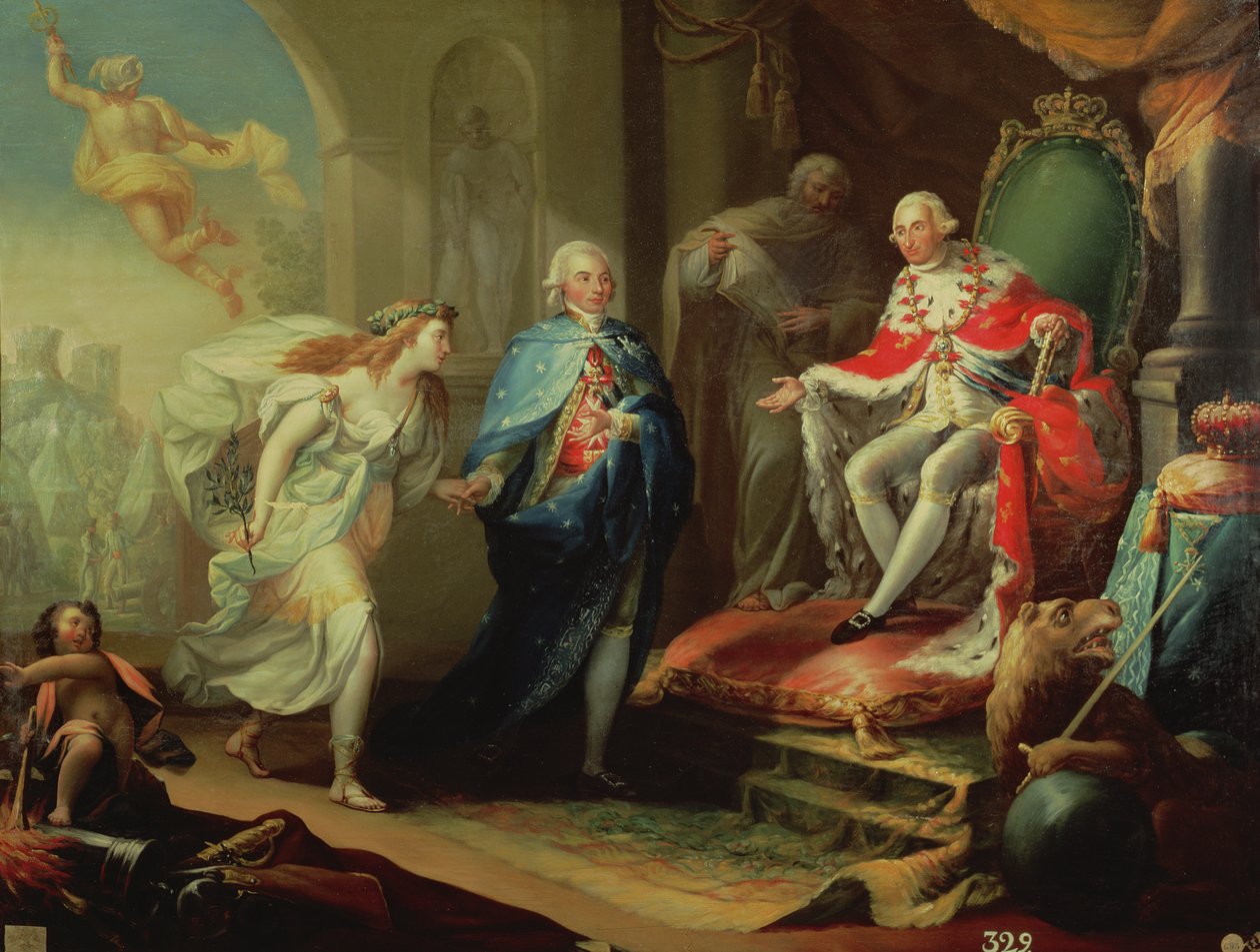 Godoy presenterar fred till Karl IV, 1796 av José Aparicio