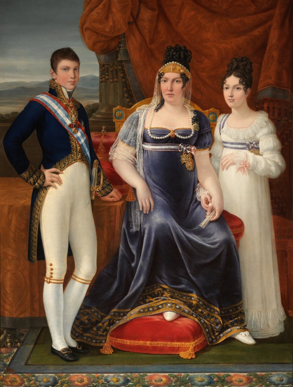 Spanska:  La reina de Etruria y sus hijos Drottningen av Etruria och hennes barn av José Aparicio