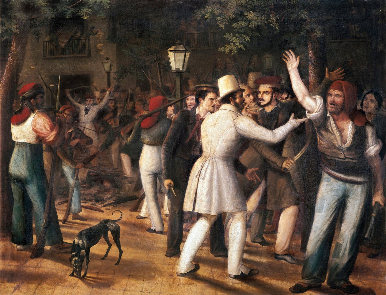Myteri på Las Ramblas, Barcelona (folklig revolt den 5 augusti 1835) av José Arrau y Barba