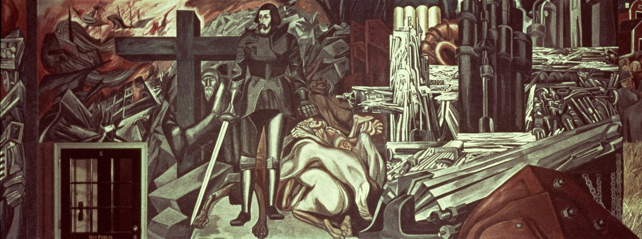 Cortez and the Cross, från The Epic of American Civilization av José Clemente Orozco