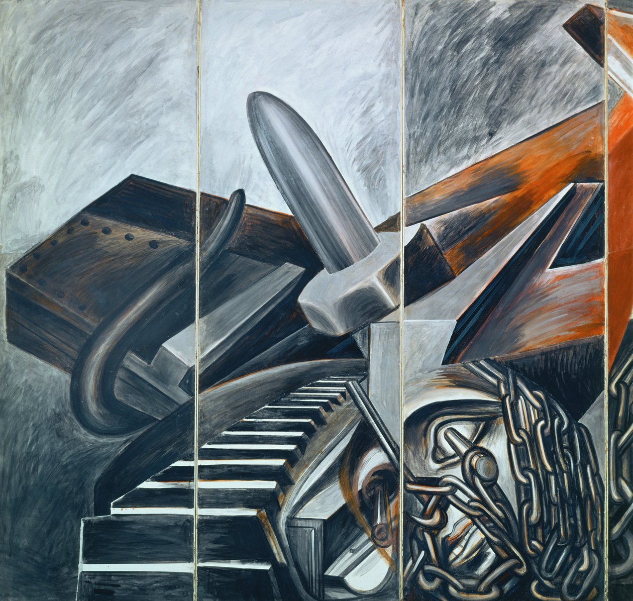Dykbombplan och tank av José Clemente Orozco