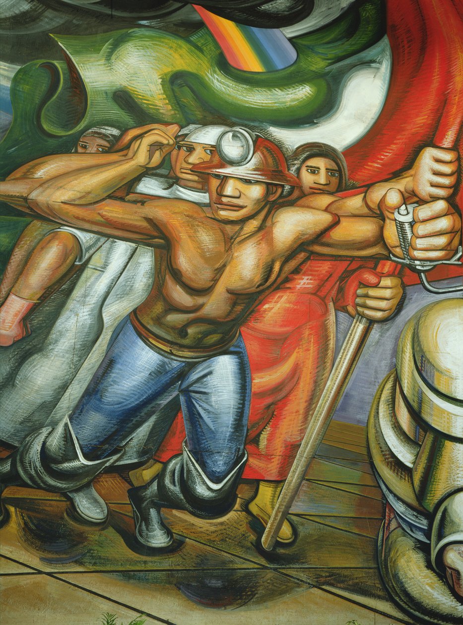 Procession av arbetare och gruvarbetare, från cykeln "Det mexikanska folket kräver social trygghet" (fresk) av José Clemente Orozco