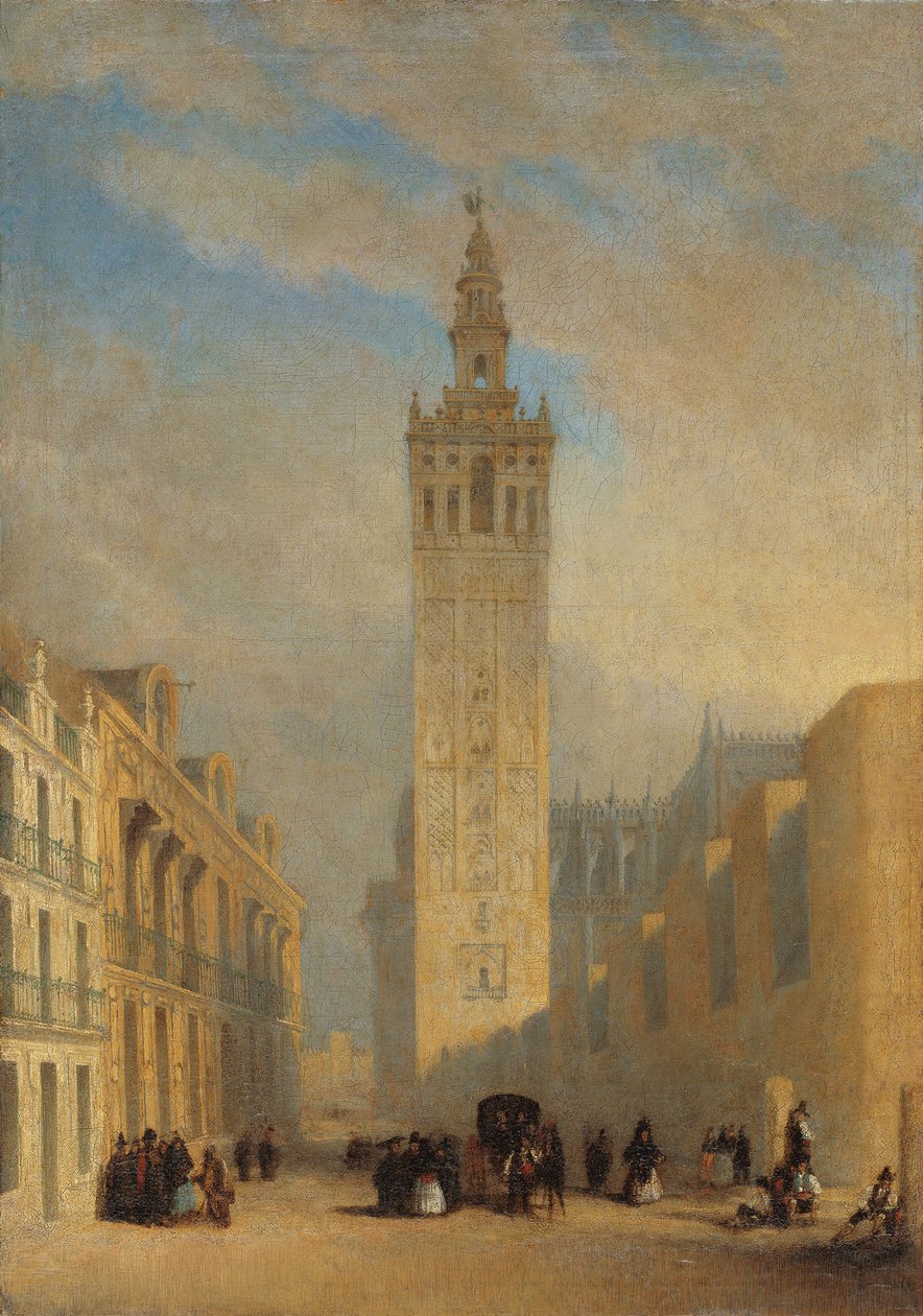 Giraldan sett från Calle Placentines av José Domínguez Bécquer
