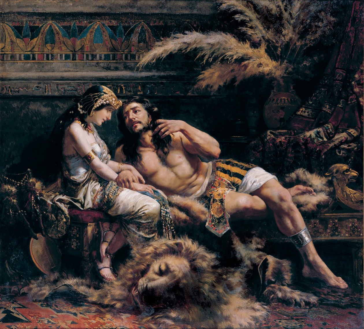 Simson och Delila, 1887 av José Echenagusia Errazquin