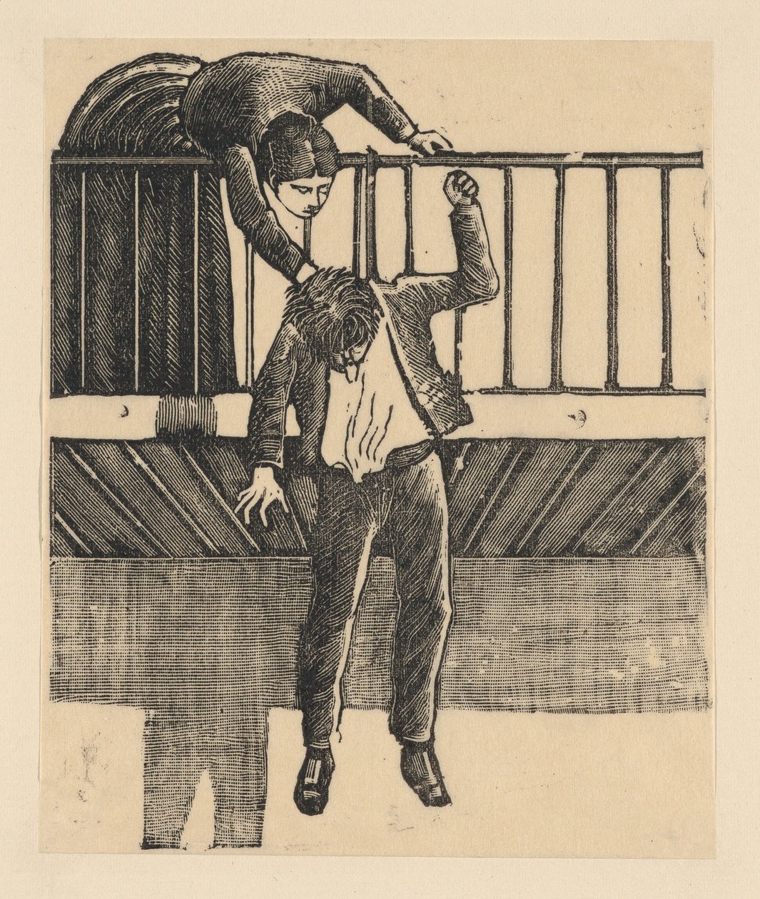 En kvinna som upptäcker en man som har begått självmord genom att hänga sig själv från en bal..., ca. 1900-1910. av José Guadalupe Posada