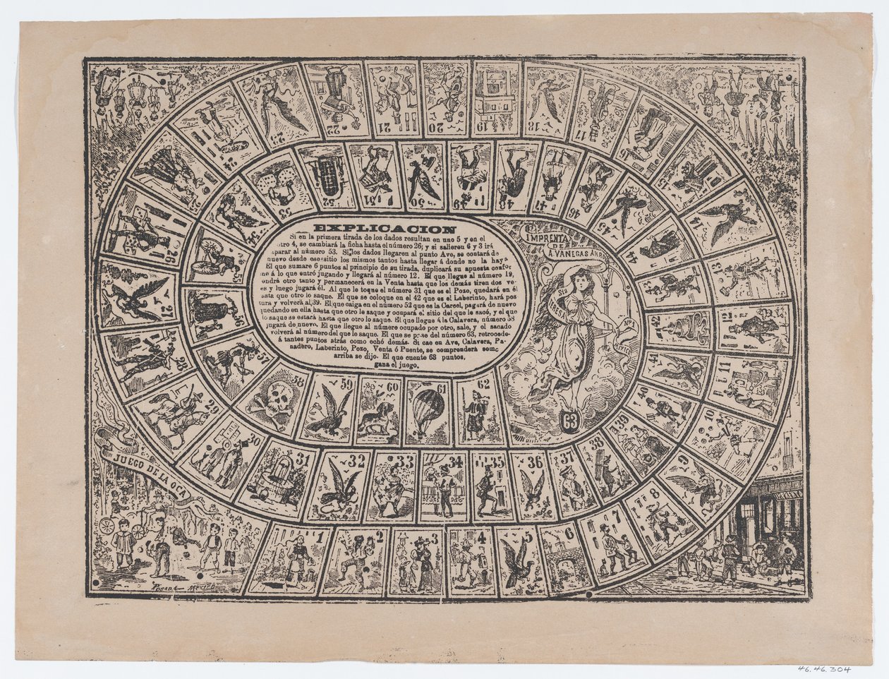 Game of the Goose, ca. 1900-1910., ca. 1900-1910. av José Guadalupe Posada