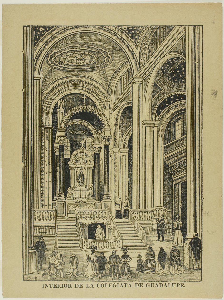 Interiör av Guadalupe-kyrkan (Collegiate Church of Guadalupe) av José Guadalupe Posada