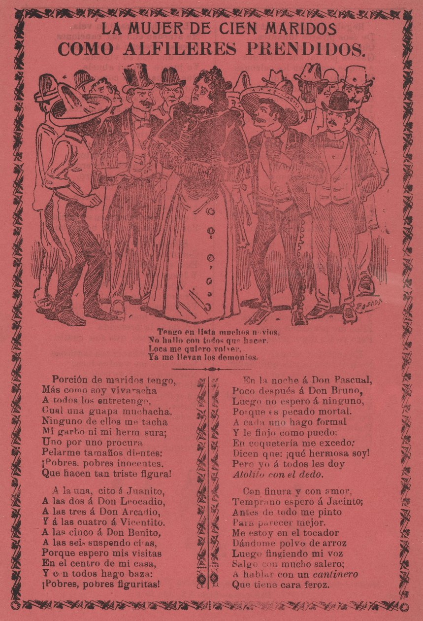The Woman of a Hundred Husbands - Gilla nålar på av José Guadalupe Posada