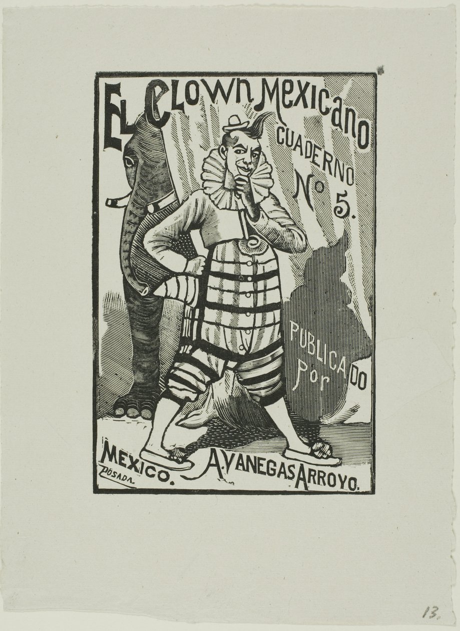 Mexikansk clown, nej. 5 av José Guadalupe Posada