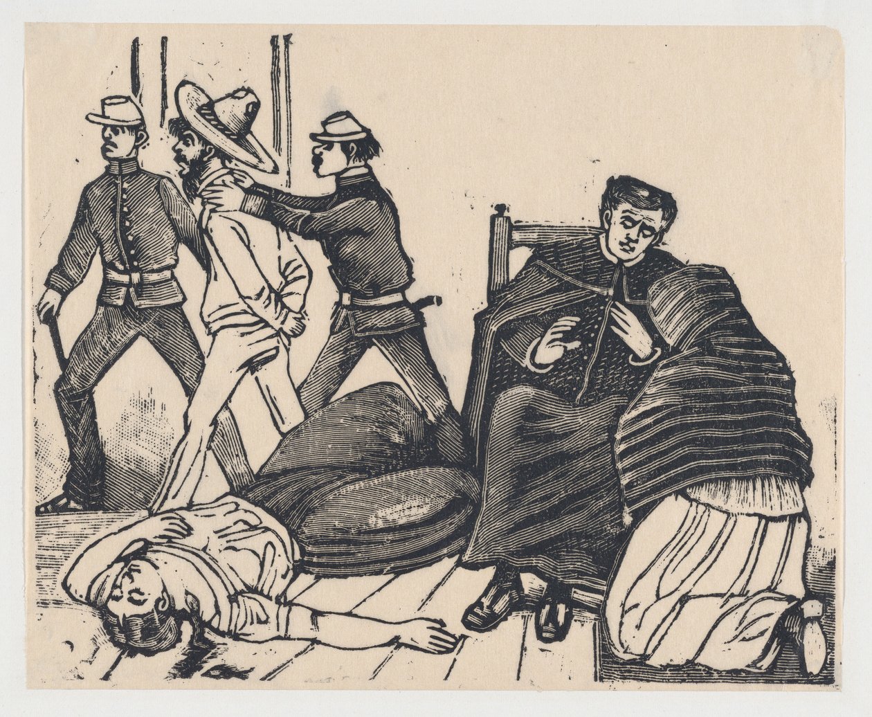 Dubbelmordet i Puente de los Gallos, ca. 1905-1910., ca. 1905-1910. av José Guadalupe Posada
