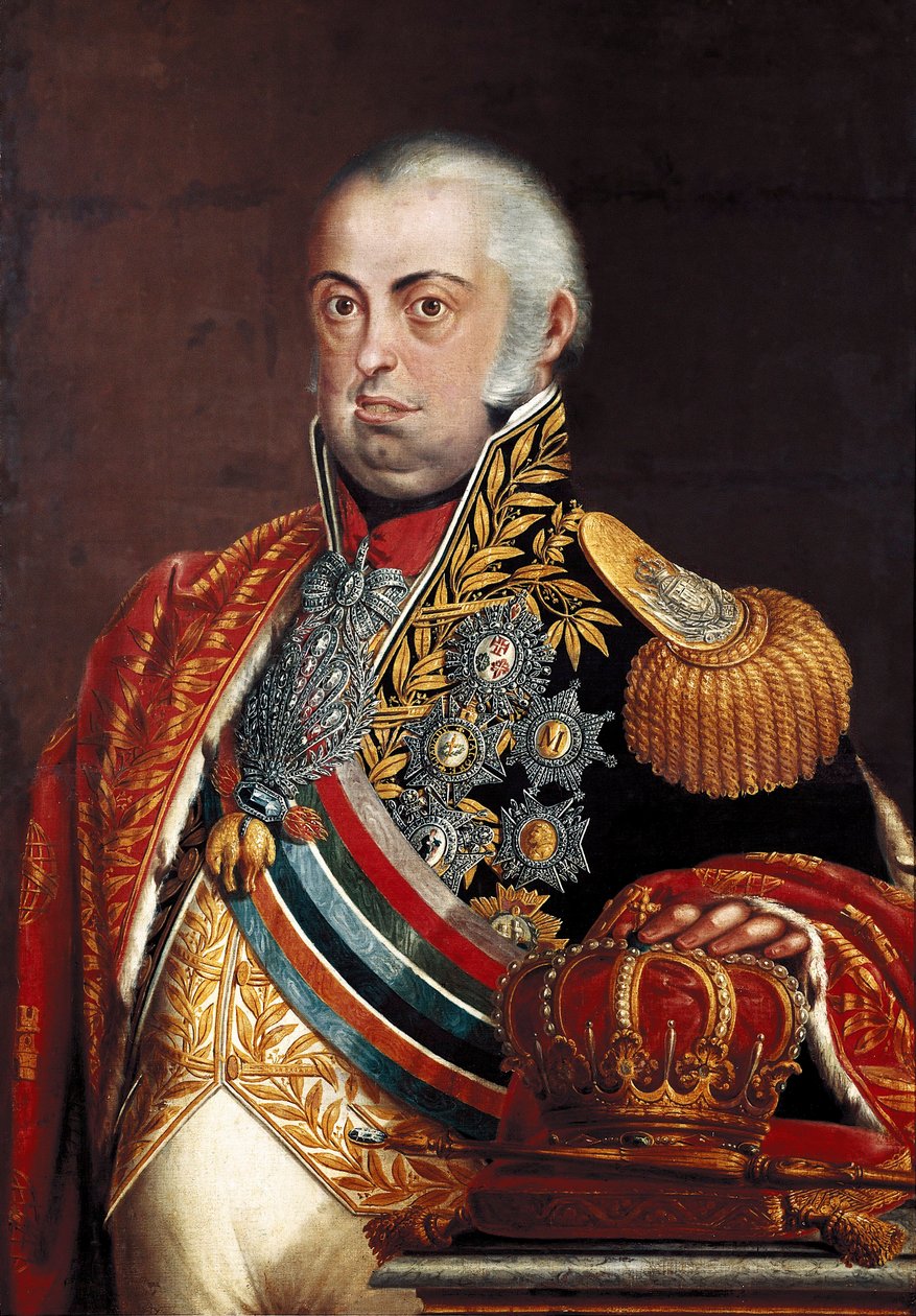 Porträtt av Joao VI av Portugal, John VI kallad Clement (1767-1826) av José Leandro de Carvalho