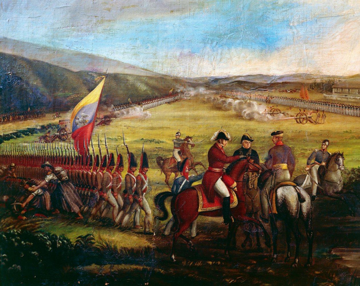 General Narinos trupper, en av Bolivars följeslagare, under slaget vid Calibio, målning av Jose Maria Espinosa (1796-1883). Colombia av José María Espinosa Prieto