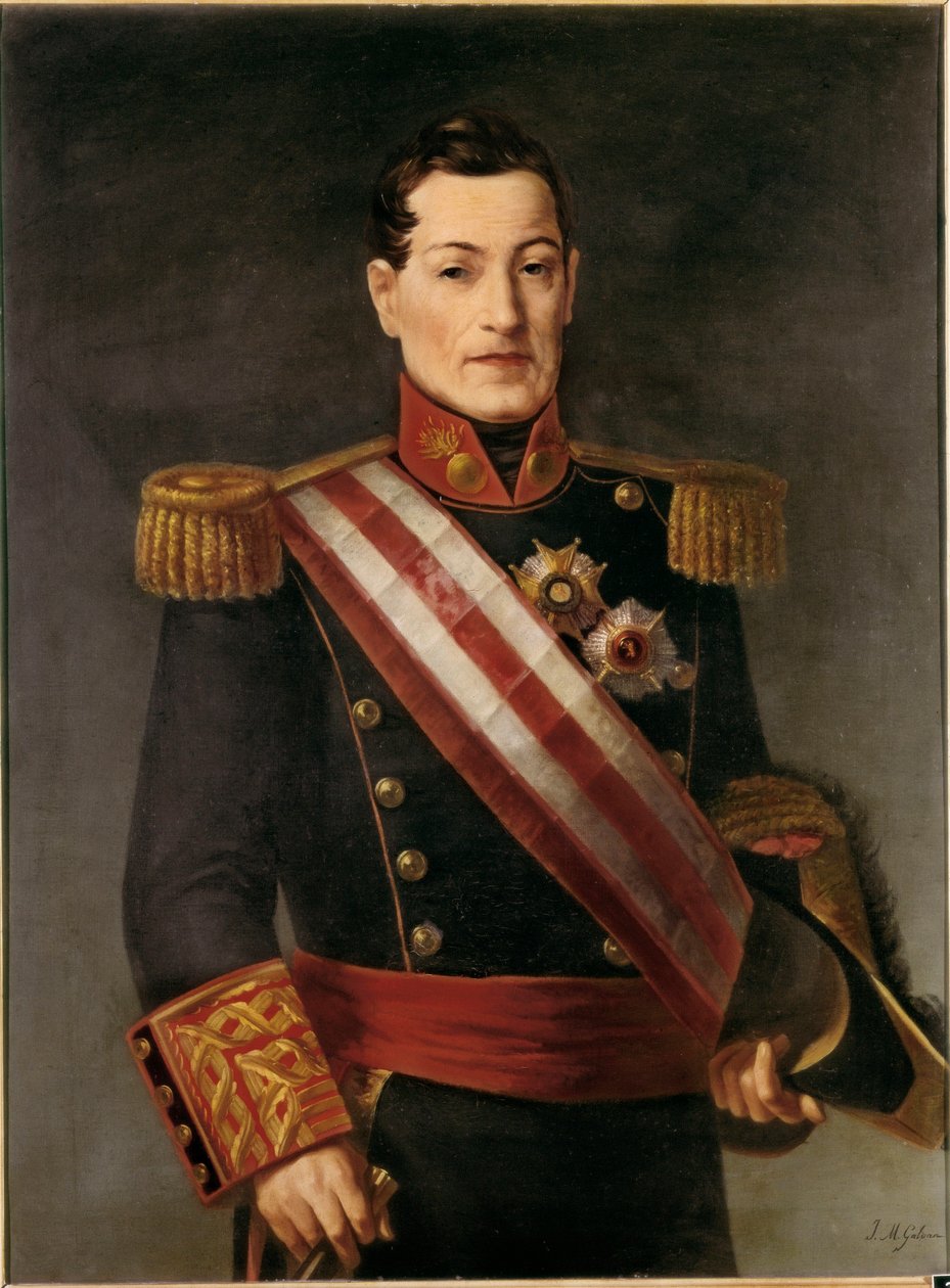 Porträtt av Ildefonso Diez de Rivera, greve av Almodovar (1777-1846), spansk militär och politiker. Målning av Jose Maria GALVAN Y CANDELA (1837-1899) 1800-talet av José María Galván y Candela