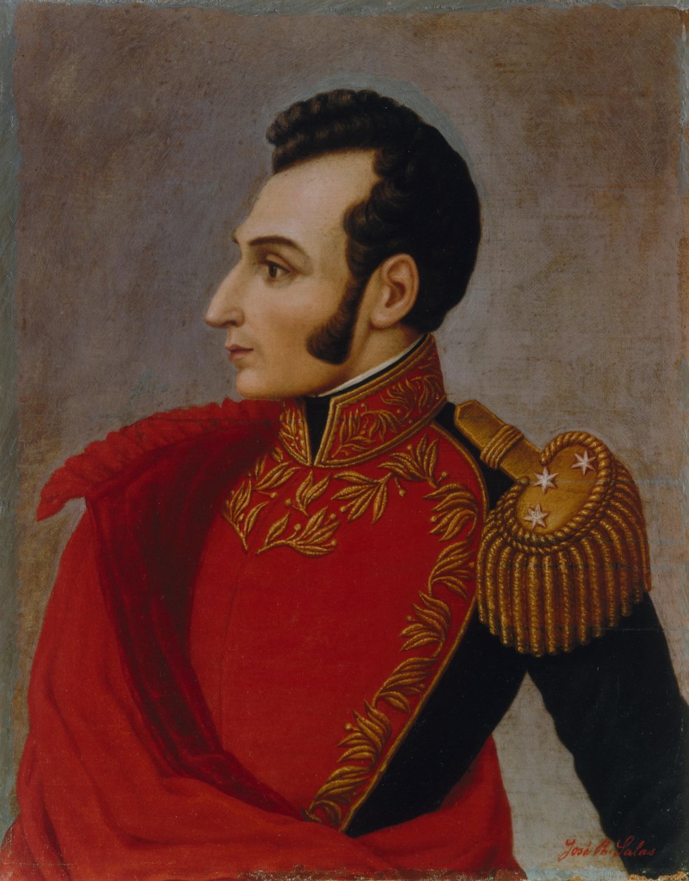 Porträtt av Antonio José de Sucre 1795-1830, 1890. av José R. Salas