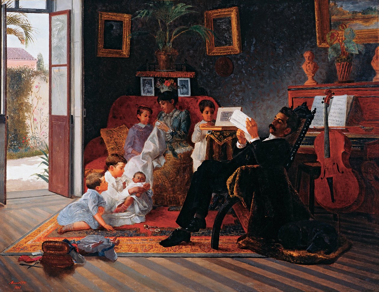 Scene of Adolfo Pintos Family  av Jose Ferraz Almeida de Junior