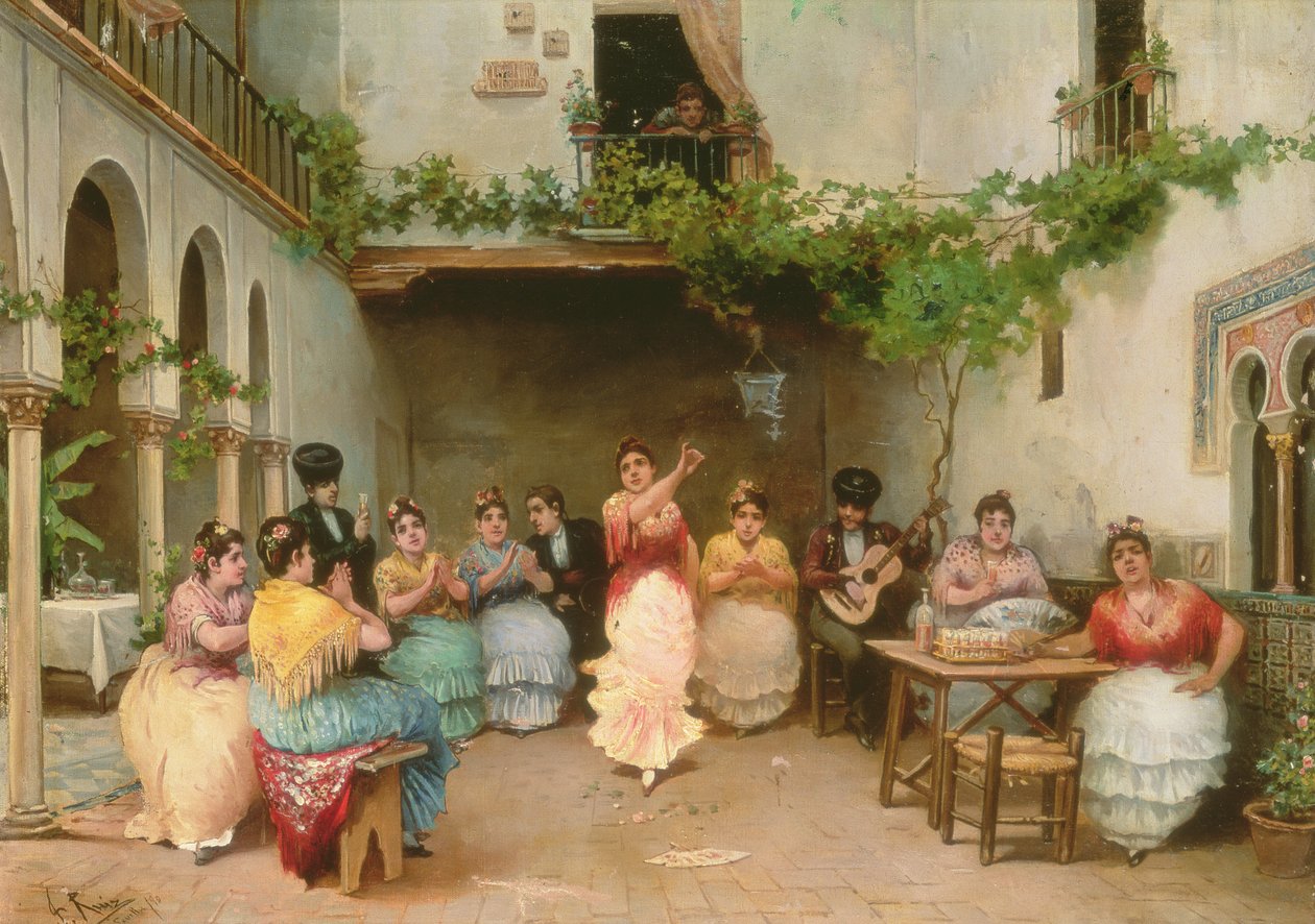 Samling kring den spanska dansaren i Sevilla av Jose Ruiz Blasco