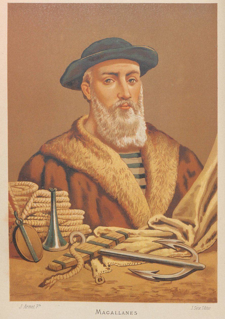 Porträtt av Ferdinand Magellan 1470-1521, 1879. av Jose Armet Portanell