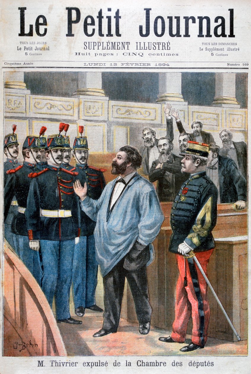 Christophe Thivrier uteslöts från deputeradekammaren, Paris, 1894 av Jose Belon