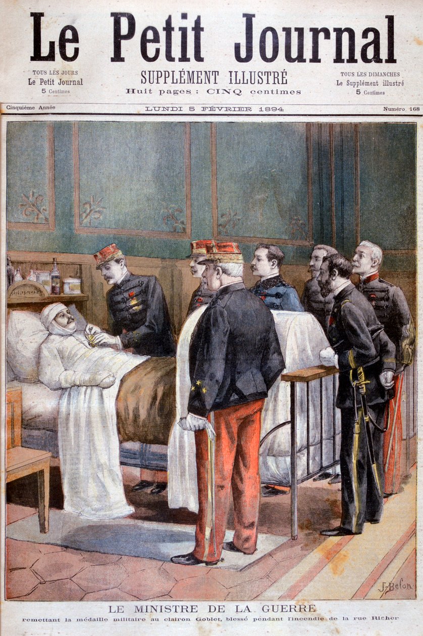 Den franske krigsministern ger en militär dekoration, 1894 av Jose Belon
