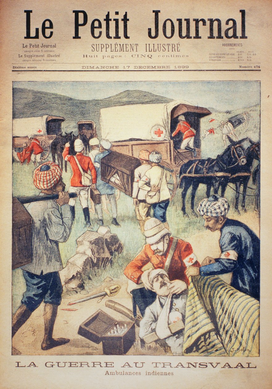 The War in the Transvaal: Indian Ambulances, framsidan av Le Petit Journal, 17 december 1899 av Jose Belon