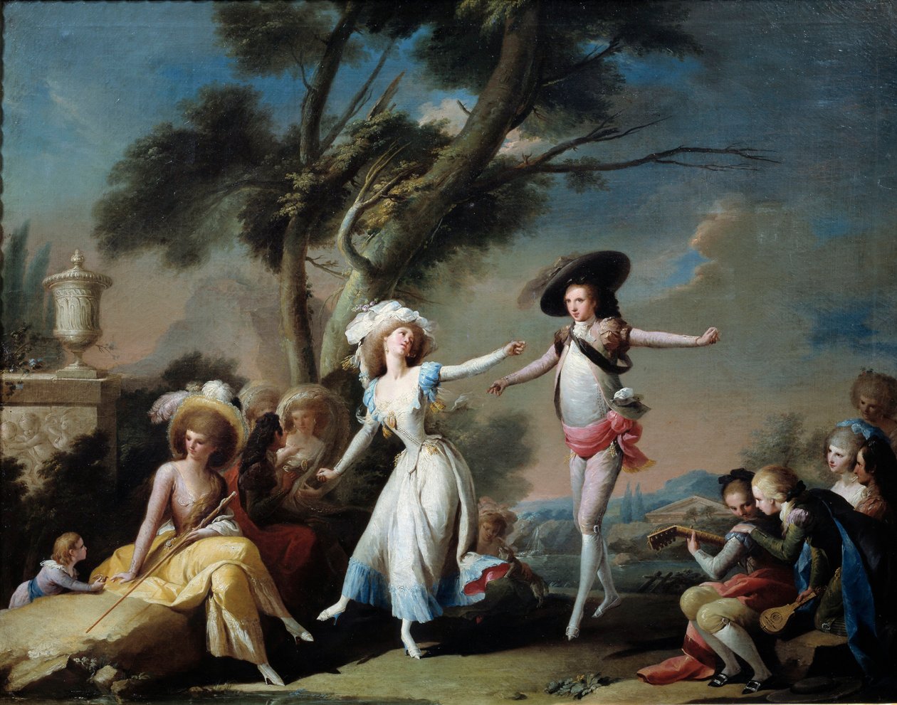Par i en park. Målning av Jose Camaron Y Boronat (1730-1803) av Jose Camaron