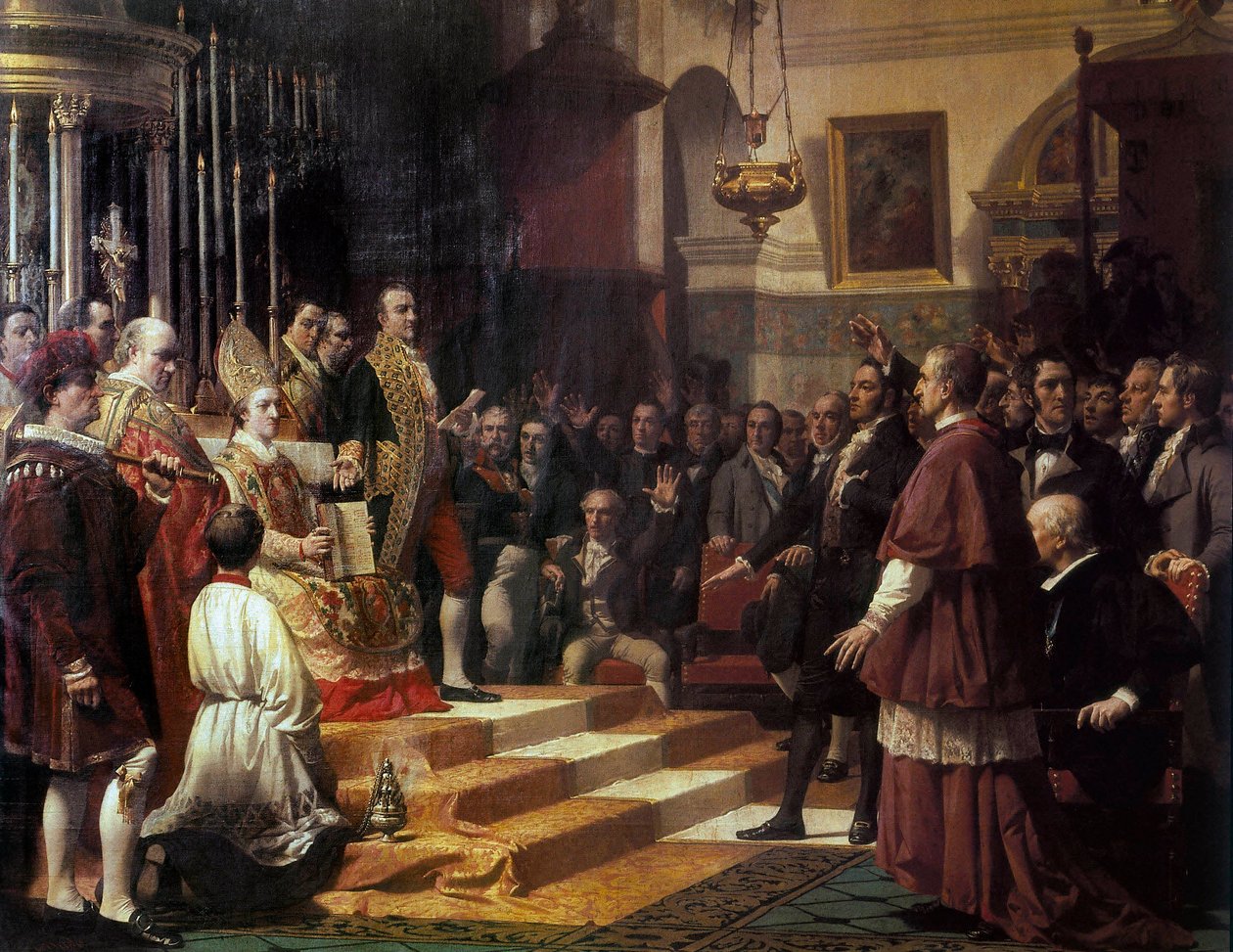 "Den Cortes de Cádiz ed 1810." Målning av Jose Casado de Alisal (1832-1886). 1863 av Jose Casado del Alisal