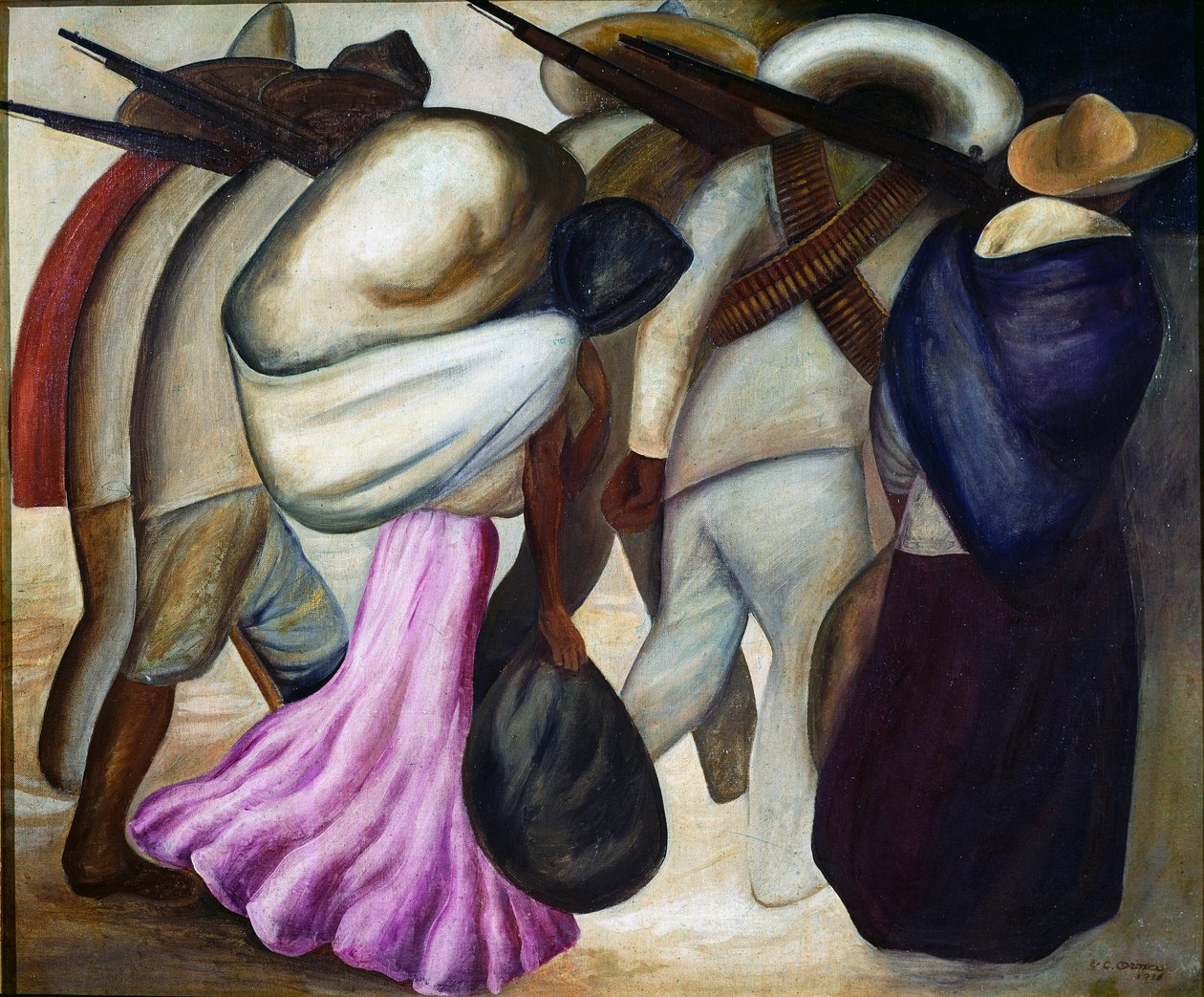 Soldaterna Soldaterna. målning av Jose Clemente Orozco (1883-1949) 1926 Mexico City, Museum of Modern Art av José Clemente Orozco