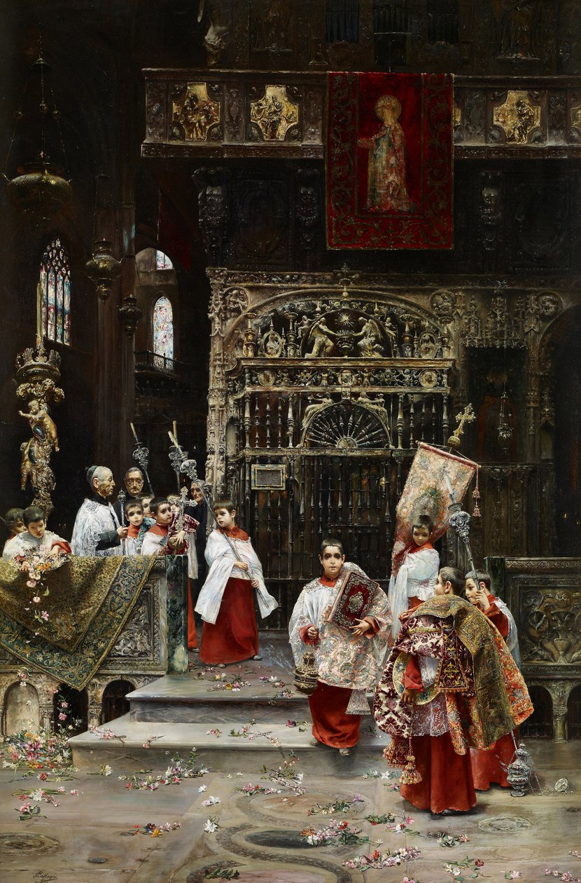 Choir Boys - Gallegos y Arnosa, Jose (1859-1917) - ca. 1886-1890 - Olja på duk - 91,4x62,2 - Carmen Thyssen Museum, Malaga av Jose Gallegos Arnosa