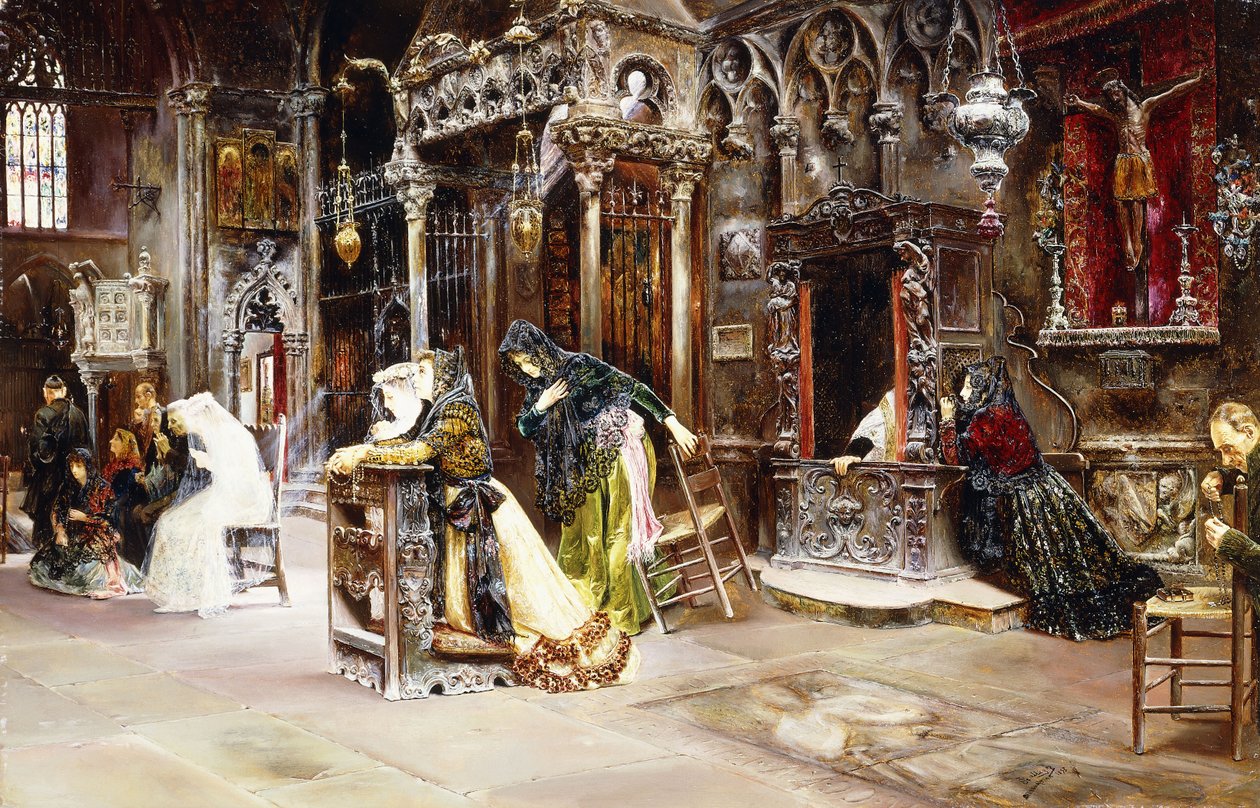 Bekännelsen, 1893 av Jose Gallegos Arnosa