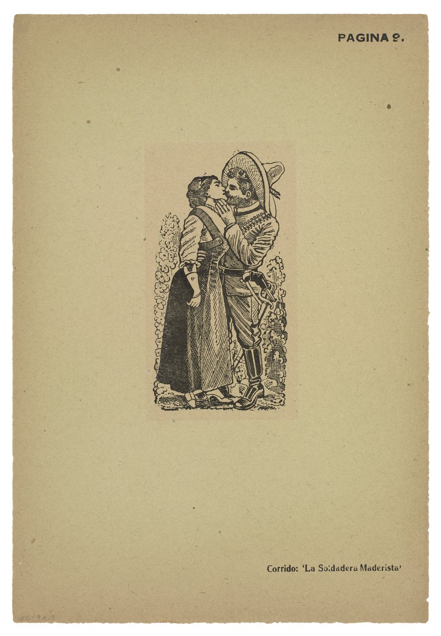 En Maderista och hans älskade kysser farväl av José Guadalupe Posada