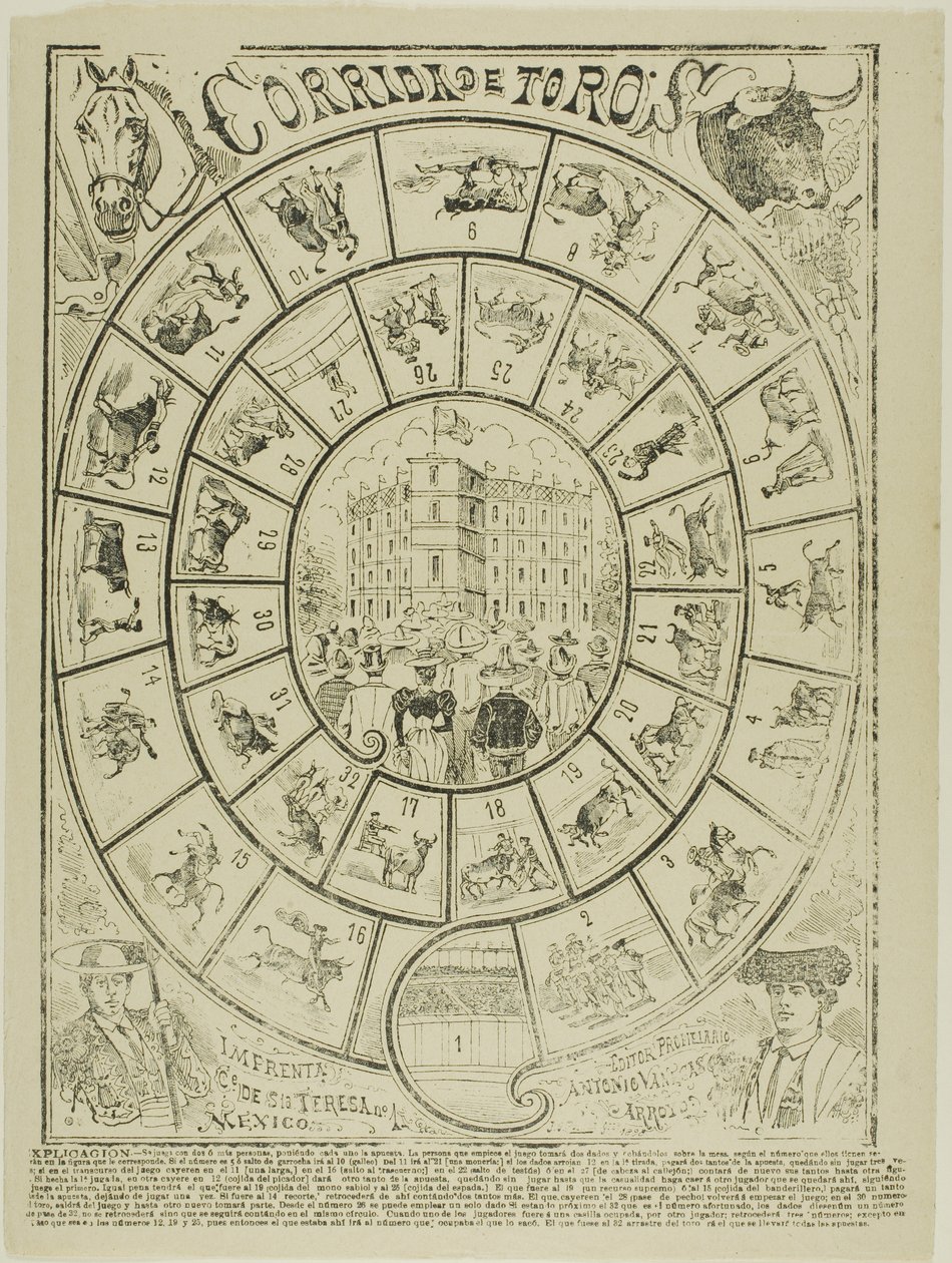 Tärningsspel vid tjurfäktning av José Guadalupe Posada