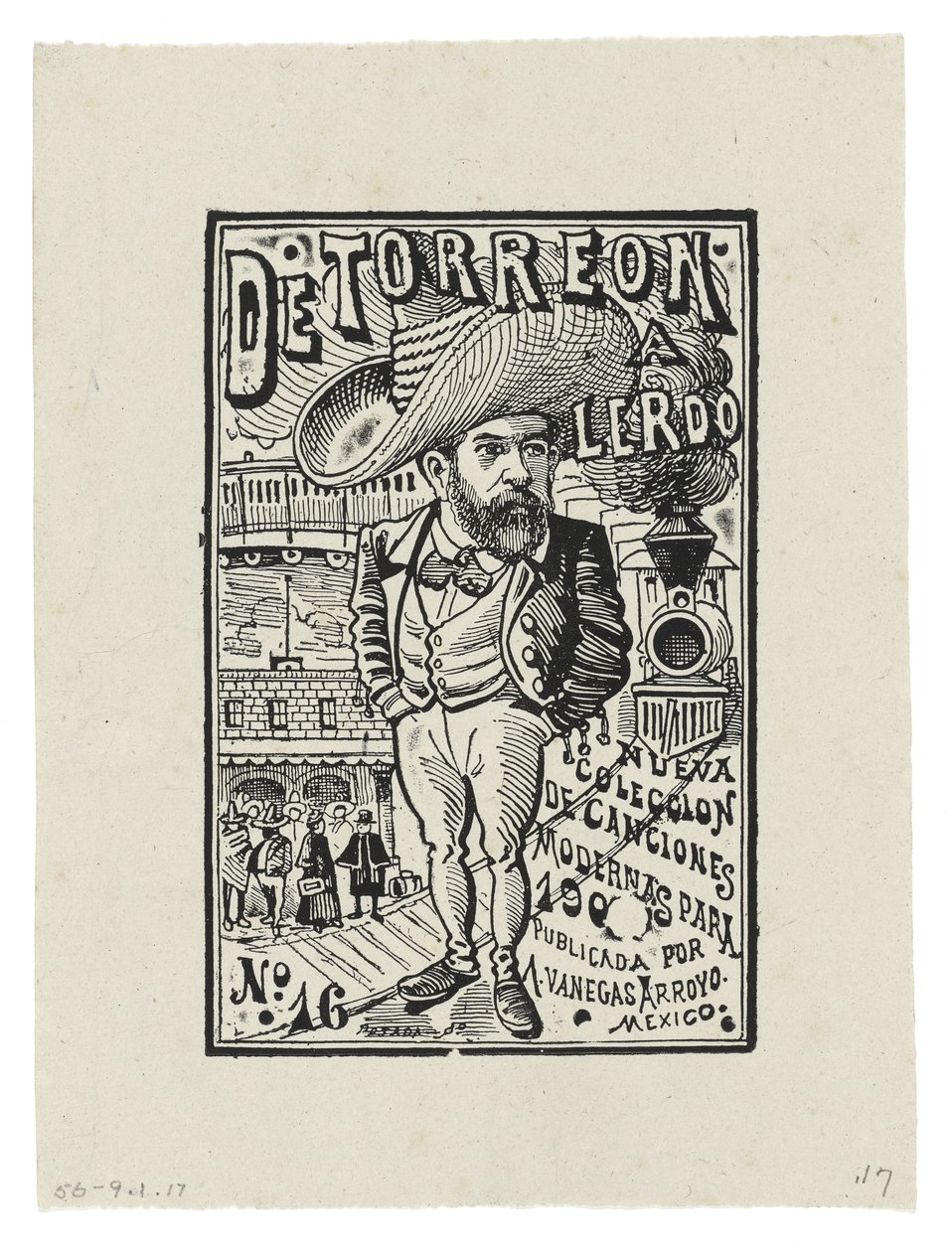 Från Torreón till Lerdo, ca 1905, tryckt 1942 (gravyr) av José Guadalupe Posada