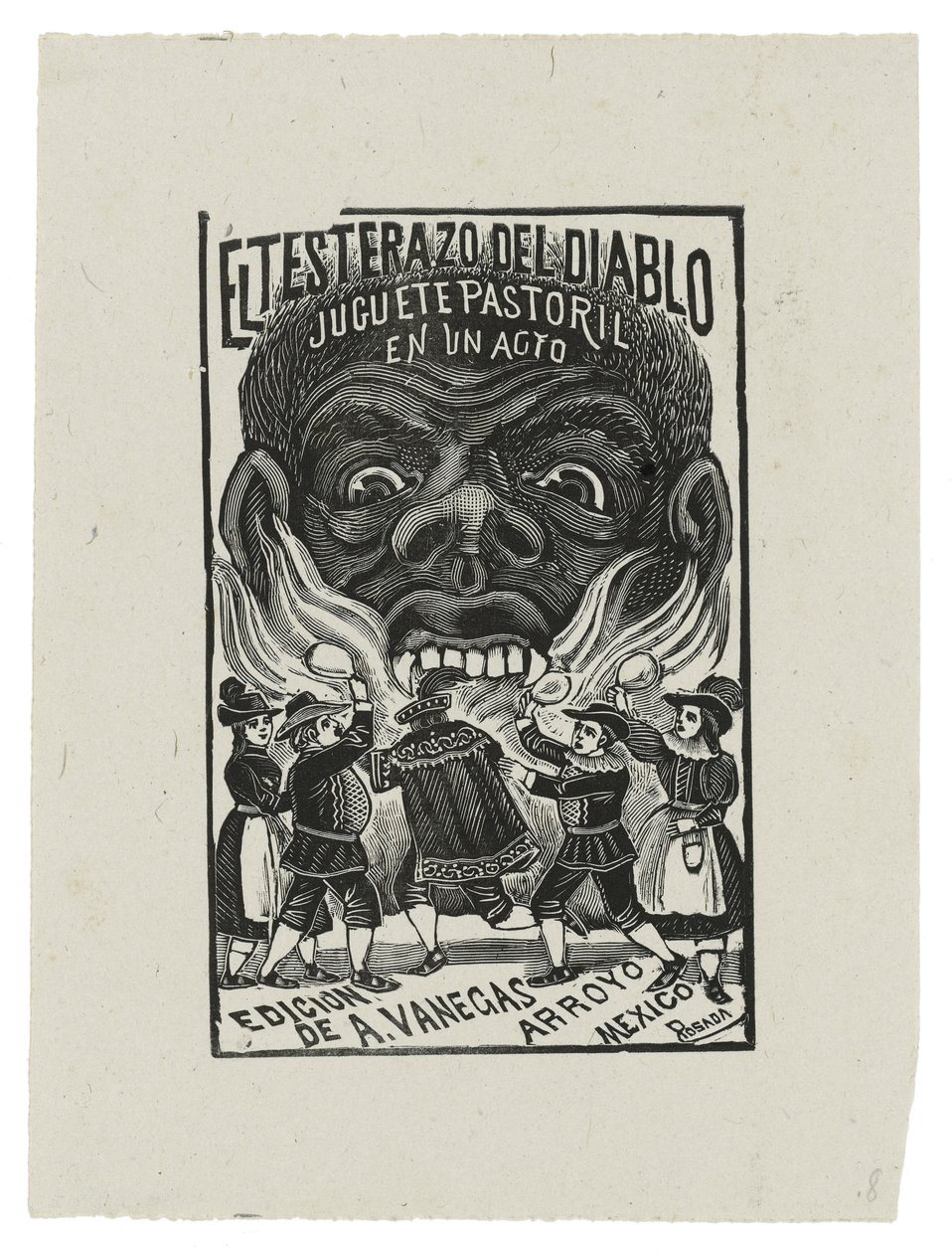 Djävulens huvud, ca 1900, tryckt 1942 (gravyr) av José Guadalupe Posada
